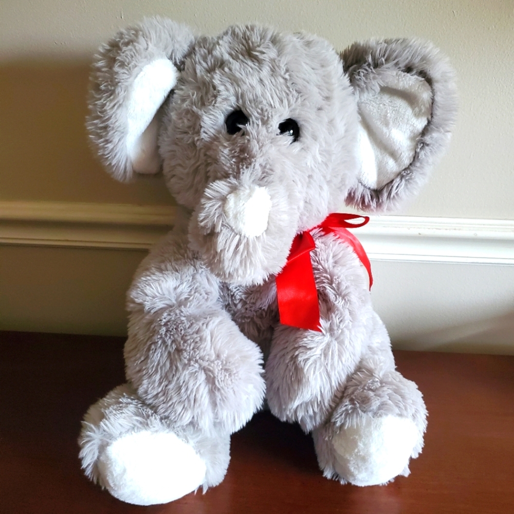 Hug Me Elephant w/Bow 18" Plush & SOFT Stuffed‎ Animal